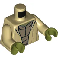 Torso Robe, Dark Tan Undershirt, Olive Green Neck, Thick Creases Print (Yoda), Tan Arms, Olive Green Hands