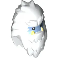 Minifig Head Special, Yeti with Shaggy Hair and Bright Light Blue Face Print