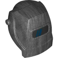Helmet Welding with Dark Blue Stripes on Black Visor Print