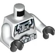 Torso Armor Clone Pilot Detailed Print, White Arms, Black Hands