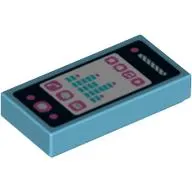 Tile 1 x 2 with Smart Phone with Phone, Mail, Speech Bubble, Star, Flower, Note, Play Button and Sound Level Print