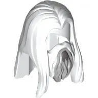 Hair and Beard, Long Straight with Centre Part, Light and Dark Bluish Gray Beard Highlights Print