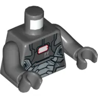 Torso Armor with '002', 'FF446', 'DANGER', and White Rectangle Print, Dark Bluish Gray Arms and Hands