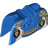 Animal / Creature Accessory, Horse Barding, Smooth Edge with Lion Heads and Gold Armor Plates Print