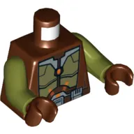 Torso Armor and Robe Jedi Knight Print, Olive Green Arms, Reddish Brown Hands