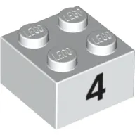 Brick 2 x 2 with Black "4" Print