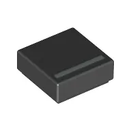 Tile 1 x 1 with Silver '_' Print