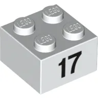 Brick 2 x 2 with Black "17" Print