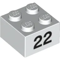 Brick 2 x 2 with Black "22" Print