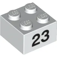 Brick 2 x 2 with Black "23" Print