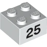 Brick 2 x 2 with Black "25" Print