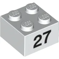 Brick 2 x 2 with Black "27" Print