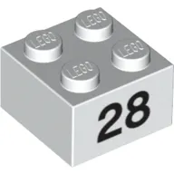 Brick 2 x 2 with Black "28" Print