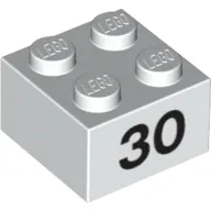 Brick 2 x 2 with Black "30" Print