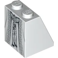 Brick Sloped 65° 2 x 2 x 2 with Bottom Tube with Robe with Ornate Silver Fabric, Belt and Tassels Print [10237]