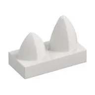 Tile Special 1 x 2 with Two Vertical Teeth / Tooth