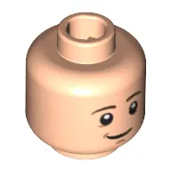 Minifig Head Marty McFly, Dual Sided, Brown Eyebrows, Chin Dimple, Smile / Open Mouth Scared Print [Hollow Stud]