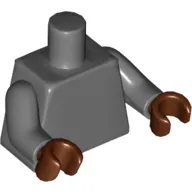 Torso, Dark Bluish Gray Arms, Reddish Brown Hands [Plain]