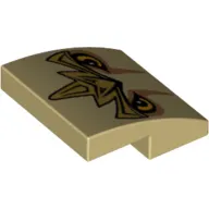 Brick Curved 2 x 2 x 2/3 with Lion Legend Beast Eyes and Crest Print