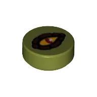 Tile Round 1 x 1 with Chima Crocodile Eye Print