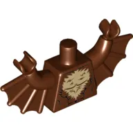 Torso with Bat Wings and Tan Fur Print, Reddish Brown Arms with Wings, Reddish Brown Hands