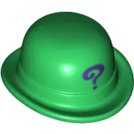 Hat, Bowler with Purple Question Mark Print