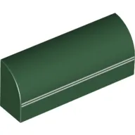 Brick Curved 1 x 4 x 1 1/3 No Studs with Twin White Line Speed Stripe Print