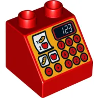 Duplo Brick 2 x 2 Slope 45° with Cash Register '123' Print