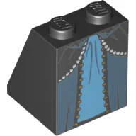 Brick Sloped 65° 2 x 2 x 2 with Bottom Tube with Layered Dress with Light Blue Skirt Print