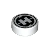 Tile Round 1 x 1 with Hero Factory Logo Print