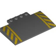 Brick Curved 5 x 8 x 2/3 with Yellow Danger Stripes Print