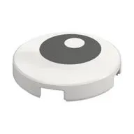 Tile Round 2 x 2 with Bottom Stud Holder with Offset Black Eye Print