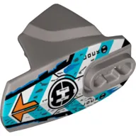 Large Figure Limb Cover, Size 5, Armor with Ball Joint Socket with Orange Arrows, Blue and White Chevrons, and Hero Factory Logo Print