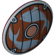 Shield Round Bowed and Fish Print