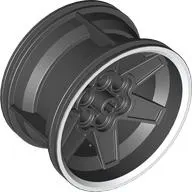 Wheel 56 x 34 Technic Racing Medium with 6 Pinholes and White Rim Edge Print [41999]