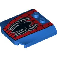Brick Wedged,Curved Triple 4 x 4 x 2/3 with 2 Studs and Spider-Man Logo and Webbing Print