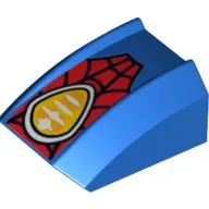 Brick Curved 2 x 2 with Lip, No Studs with Spider-Man Logo Print