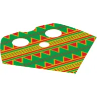 Neckwear Poncho, Half with Dark Green and Terra Cotta Print