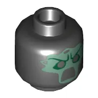 Minifig Head Necromancer, Mask with Open Mouth Print [Hollow Stud]