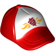 Hat / Cap Short Curved Bill with Seams on Peak and Button on Top with Fast Food Logo Print