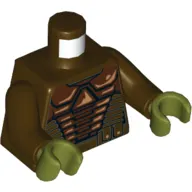Torso Neimoidian Warrior Armour Print, Dark Brown Arms, Olive Green Hands
