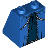 Brick Sloped 65° 2 x 2 x 2 with Bottom Tube with Blue Ballgown Dress Print