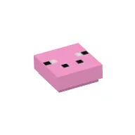 Tile 1 x 1 with 4 Black and 2 White Squares (Pixelated Pig Face) Print