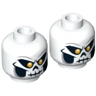 Minifig Head Taskmaster, Dual Sided, Skull Mask with Bright Light Orange Eyes, Skeleton Mouth Smile / Frown Print [Hollow Stud]