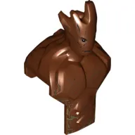 Large Figure Head and Upper Torso with Wood Grain and Leaves Print (Groot)
