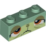 Brick 1 x 3 with Unikitty, Sick, Queasy Print