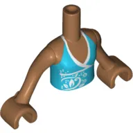Minidoll Torso Girl with Medium Azure Top with White Trim, Medium Nougat Arms and Hands