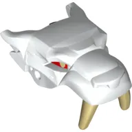 Large Figure Head Saber-toothed Cat Upper Jaw with Fangs with Red Eyes Print