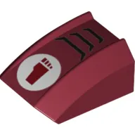 Brick Curved 2 x 2 with Lip, No Studs with TMNT Foot Clan Logo in White Circle Print