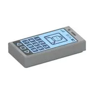 Tile 1 x 2 with Cell Phone with '81%' and Minifig on Screen Print